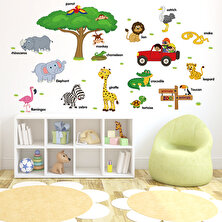 Orman Hayvanları ve Isimleri Çocuk ve Bebek Odası Duvar Dekoru Duvar Sticker