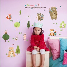 Sevimli Orman Hayvanları Bebek ve Çocuk Odası Dekorasyonu Duvar Sticker
