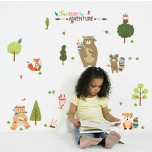 Sevimli Orman Hayvanları Bebek ve Çocuk Odası Dekorasyonu Duvar Sticker