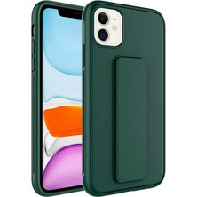 Kap Aksesuar Apple iPhone 11 Kılıf Mat Renkli Standlı Tutacaklı Kapak