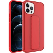 Kap Aksesuar Apple iPhone 12 Pro Kılıf Mat Renkli Standlı Tutacaklı Kapak