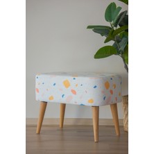 Semya Home Iskandinav Desenli Retro Ahşap Puf & Bench