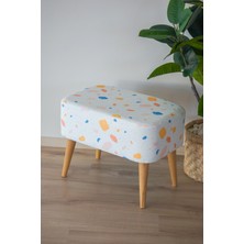 Semya Home Iskandinav Desenli Retro Ahşap Puf & Bench