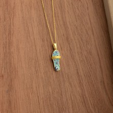 Ravza Gümüş 925 Ayar Gümüş Nazar Boncuklu Terlik Kolye