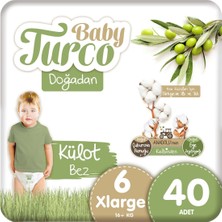 Baby Turco Doğadan Külot Bez 6 Numara Xlarge 40 Adet