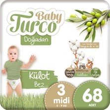Baby Turco Doğadan Külot Bez 3 Numara Midi 68 Adet