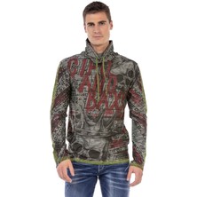 Cipo & Baxx CL468 Şal Yaka Desenli Sweatshirt