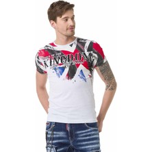 Cipo & Baxx CT683 Bayrak Baskılı Beyaz Tişört