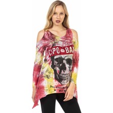 Cipo & Baxx WL294 Uzun Salaş Pembe Desenli Sweatshirt