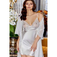 Jeremi Saten Gecelik Sabahlık Takım