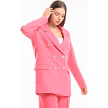 Sense Içi Astarlı  Hürrem Kumaş Blazer Ceket | CKT34236 Fuşya