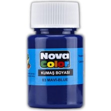 Mavi Kumaş Boyası Tişört Çanta Tekstil Boyası 30 ml 1 Adet Nova Color Kumaş Boyası Mavi 1 Adet