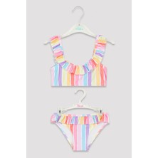 Penti Çok Renkli Kız Çocuk Stripe Halter Bikini Set