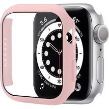 Apple Watch Seri 7 45MM Uyumlu Kasa ve Ekran Koruyucu Pembe