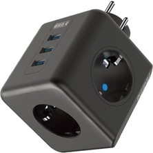 Fulltech Ftr-09 Termal Akım Korumalı 3 Lü Priz USB