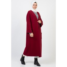 İlmek Kadın Kahve Kimono Kol Cepli V Yaka Hırka 4100