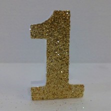 F3D Strafor Strafor Süs 6cm 1 Rakamı Gold Simli