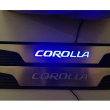 Karva Toyota Corolla 2014-2018 Işıklı Kapı Eşiği Mavi