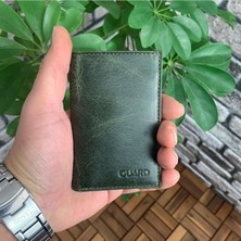 AsyaClub Deri Erkek Antik Yeşil Mini Cüzdan