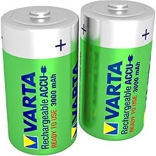 Varta 20 Adet Varta 3000MAH Şarjlı C Size Orta Boy Pil 2'li