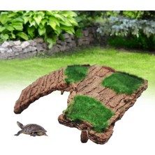 Cadia Reçine Kaplumbağa Terrapin Dock Kaplumbağa Rampa Habitat Dekor ile Tesking Platformu 21.5X7X6CM B (Yurt Dışından)