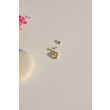 Sacce Scarves&Accessories Gold Kalp Piercing Tragus Helix Kıkırdak