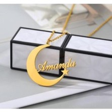 Gökdeniz 925 Gümüş Isimli Ay Yıldız Kolye Özel Gün Hediyesi