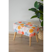 Semya Home Iskandinav Desenli Retro Ahşap Puf & Bench