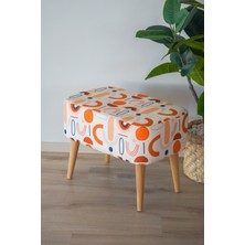 Semya Home Iskandinav Desenli Retro Ahşap Puf & Bench