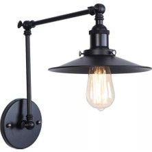 Riolight  Retro Siyah Üç Mafsallı Metal Aplik