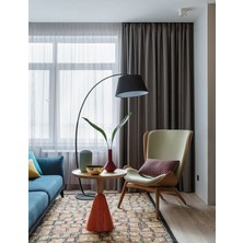 Riolight  Retro Siyah Metal Gövde Siyah Kumaş Başlık Lambader Köşe Lambası