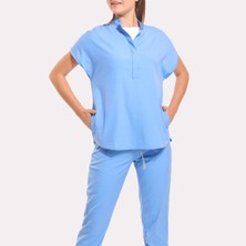 Wio Uniform Likralı Dinamik Sanem Doktor, Hemşire Forma Takım - Kadın, Açık Mavi
