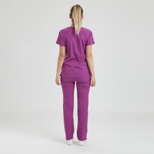 Wio Uniform Likralı Dinamik Freesıa Doktor, Hemşire Forma Takım - Kadın, Pembe
