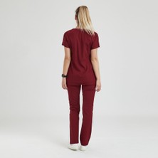 Wio Uniform Likralı Dinamik Freesıa Doktor, Hemşire Forma Takım - Kadın, Bordo