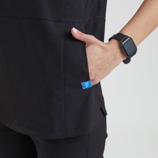 Wio Uniform Likralı Dinamik Crocus Doktor, Hemşire Forması – Kadın, Siyah