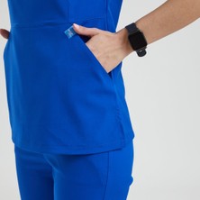 Wio Uniform Likralı Dinamik Freesıa Doktor, Hemşire Forma Takım - Kadın, Royal Mavi