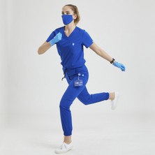 Wio Uniform Lıkralı Dinamik Jogger Doktor, Hemşire Forma Takım - Kadın, Royal Mavi