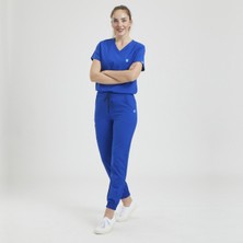 Wio Uniform Lıkralı Dinamik Jogger Doktor, Hemşire Forma Takım - Kadın, Royal Mavi