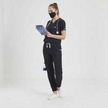 Wio Uniform Lıkralı Dinamik Jogger Doktor, Hemşire Forma Takım - Kadın, Siyah