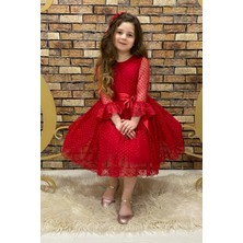 Abiye Kids Kırmızı Prenses Model Çocuk Abiye ABY4441