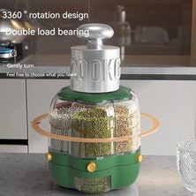 Love Home Döner Tahıl Depolama Kutusu - Koyu Yeşil (Yurt Dışından)