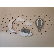 Işıklı Toplar Türkiye Çocuk Odası Dekoratif Ahşap Gece Lambası Ledli Aydınlatma 40 x 20 cm