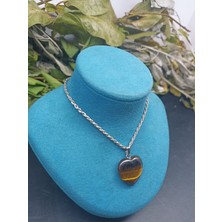 Doğal Taş Delisi Kaplan Gözu Kolye Ucu