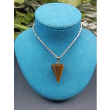 Doğal Taş Delisi Kaplan Gözü Kolye Ucu