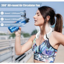 Chronus Portatif Boyun Fanı, Katlanabilir Bladeless Fan, 360° Soğutma Giyilebilir Kişisel Fan 3 Hız 5000MAH Şarj Edilebilir Pille Çalışan (Beyaz) (Yurt Dışından)