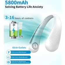 Chronus Portatif Boyun Fanı, Kanatsız Soğutma Fanı, 8h Çalışma Süresi, Kulaklık Tasarımı Kişisel Fanı, 3 Hızlı Ayarlanabilir Boyun Fanı, Siyah (Yurt Dışından)