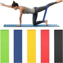 Tosima 5 Li Aerobik Band Set Direnç Lastiği Pilates Lastiği 5 Farklı Direnç Seviyeli Özel Set