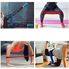 Tosima 5 Li Aerobik Band Set Direnç Lastiği Pilates Lastiği 5 Farklı Direnç Seviyeli Özel Set