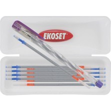 Ekoset Gümüş Deri Kalemi ve 10 Adet Kalem Içi