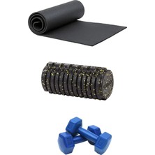 Tosima 7mm Pilates Minderi ve Foam Roller ve 1 kg Dambıl Seti Egzersiz Seti Yoga Seti